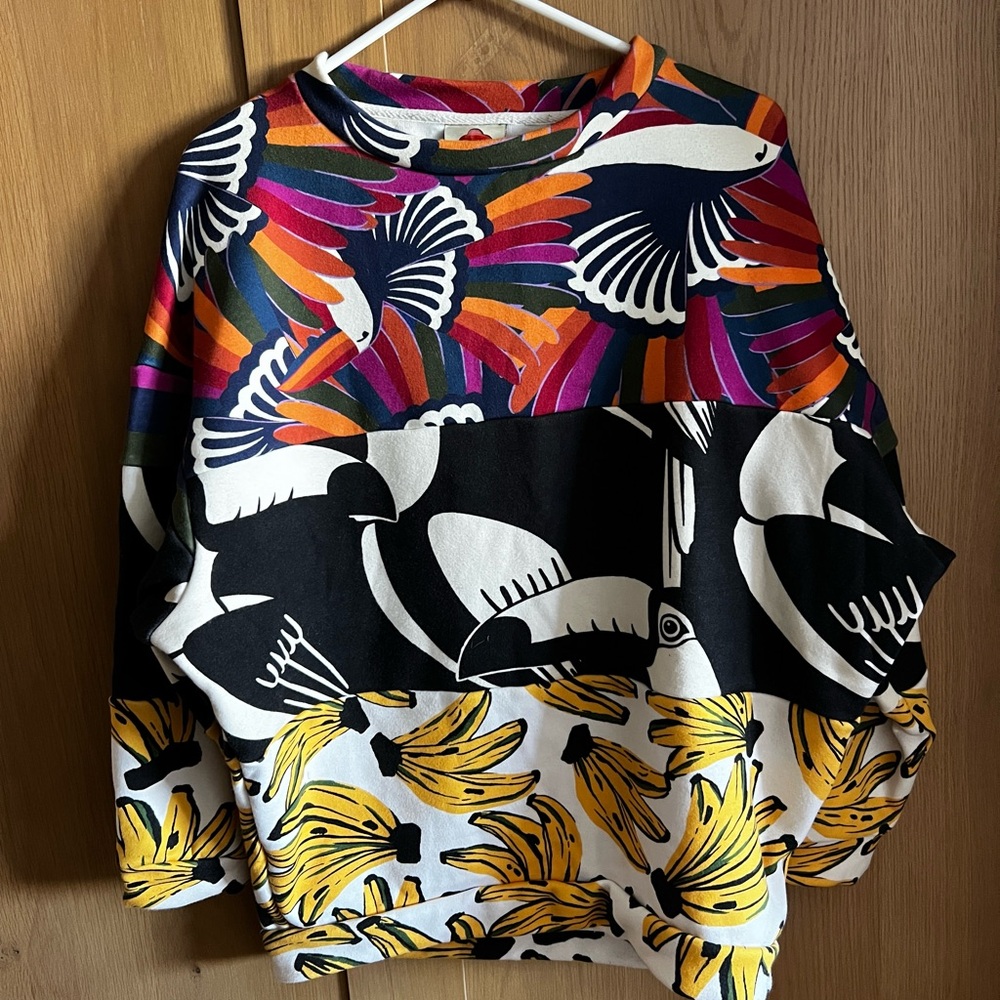 FARM Rio Colorful Toucan and Banana Sweater